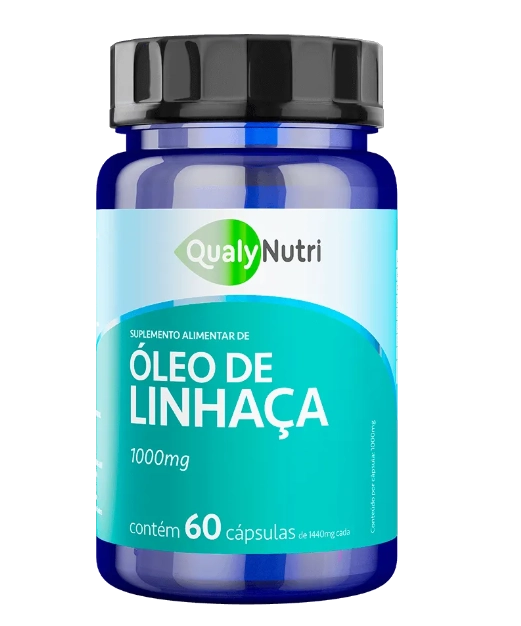 Óleo de Linhaça, 1000mg, 60 Cápsulas, QualyNutri