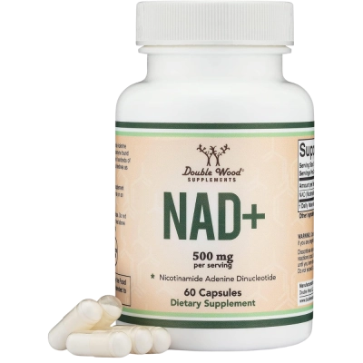 NAD+, 500mg, 95% Puro, 60 Cápsulas, Double Wood