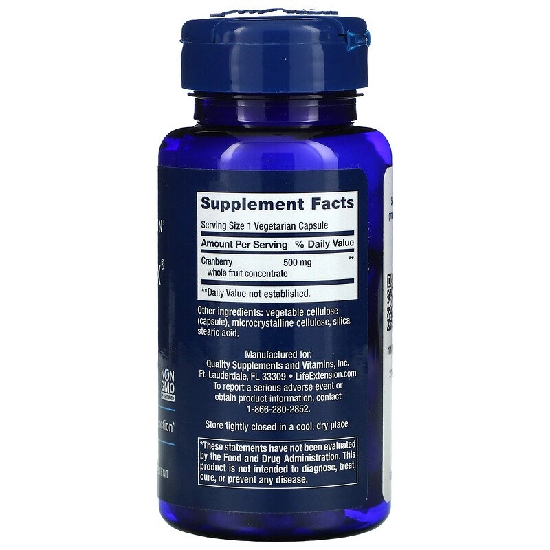 Cran-Max, (Concentrado de Frutas  Cranberry) 500 mg, 60 Cápsulas, Life Extension