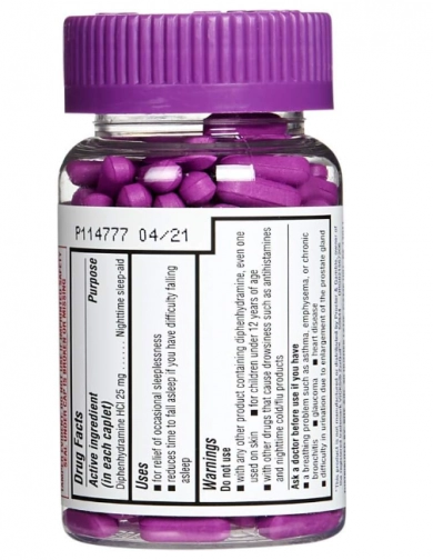 Sleep Aid, HCl de difenidramina, 25mg, 200 Cápsulas, Rite Aid