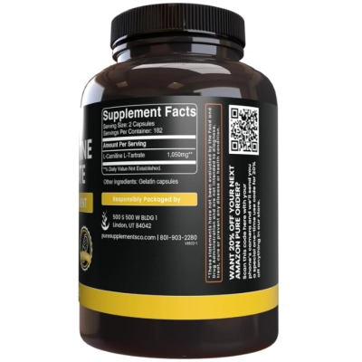 L-Carnitina Tartrate, 365 Cápsulas, Pure