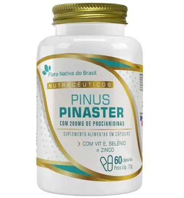 Pinus Pinaster, com vitamina E, Selênio e Zinco, 60 cápsulas