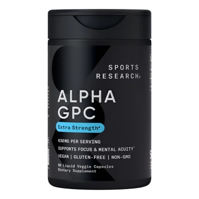 Alpha GPC, Extra Strength, 630mg, 60 Cápsulas, Sports Research