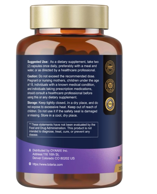 Thyroid Support, Suporte à Tireoide Com L-tirosina, Algas marinhas, Ashwagandha e Selênio, 120 Cápsulas, Totaria Health