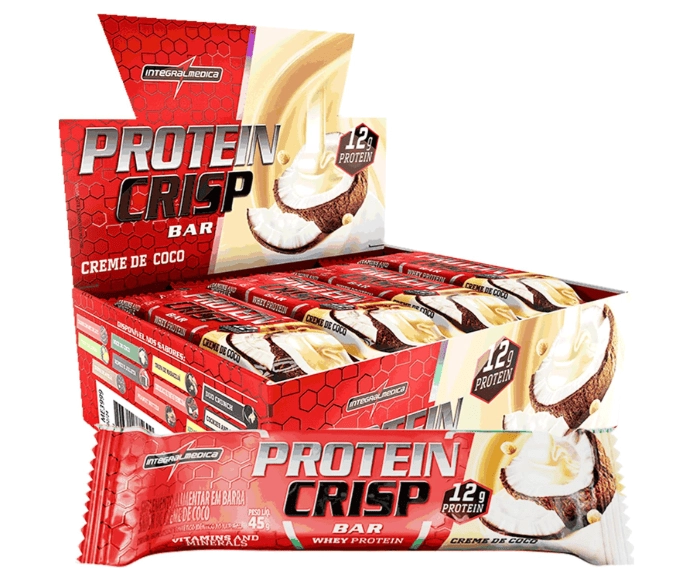 Barra Proteína Crisp Bar, Sabores, 3 Unidades, 45g Cada, Integralmédica