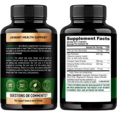 Saw Palmetto for Men 640mg, 120 Cápsulas, Nutra Harmony