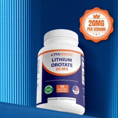 Lithium Orotate 20mg, 90 Cápsulas, Vitamatic