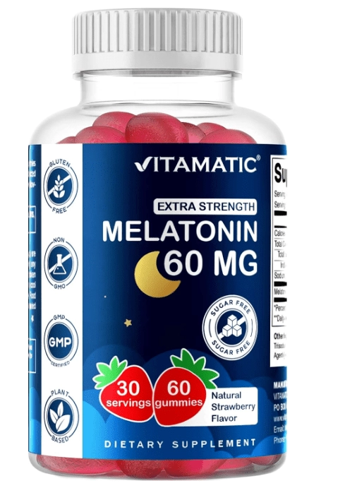 Melatonina 60mg, 60 Gomas Vag Sem Açúcar, Vitamatic