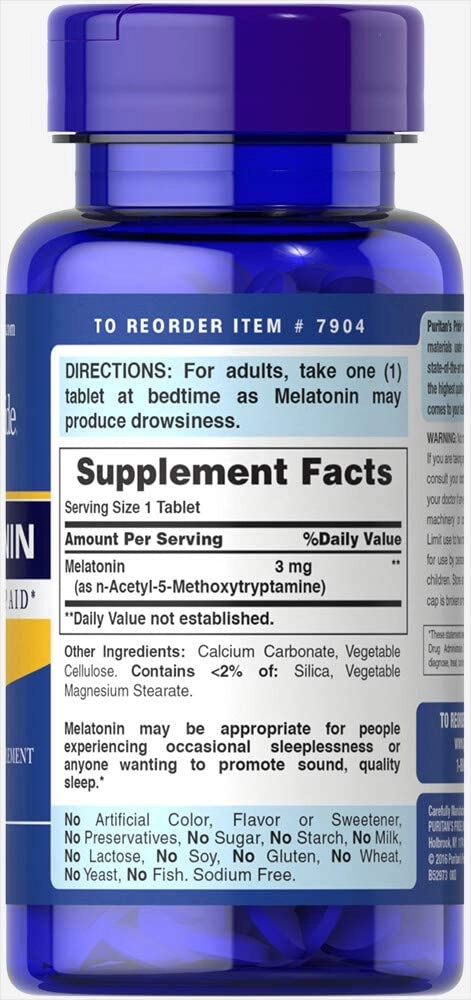 Melatonina, 3mg, 120 Comprimidos, Puritan's Pride