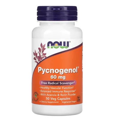 Pycnogenol, 60mg, 50 cápsulas, Now