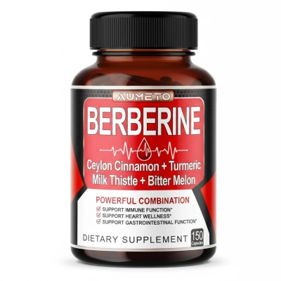 Berberina 8 em 1 com Canela do Ceilão, Cardo Mariano, Açafrão e Moreia Bitter, 150 Cápsula, Aumeto
