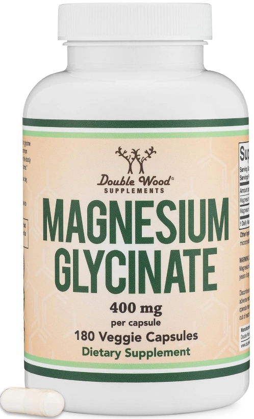 Magnésio Glicinato 400mg, 180 Cápsulas, Double Wood
