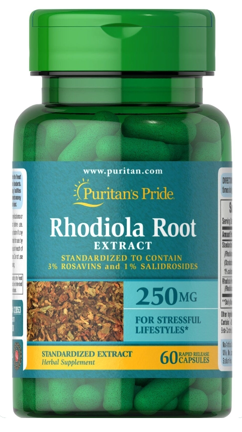 Extrato padronizado de Rhodiola, 350mg, 60 Cápsulas, Puritans Pride