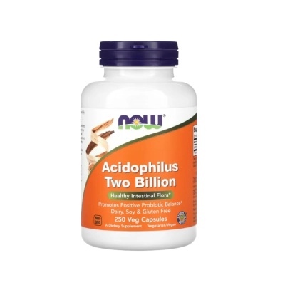 Probiótico Acidophilus 2 Bilhões de UFCs, Equilíbrio da Microbiota Intestinal e Suporte Digestivo, Now 