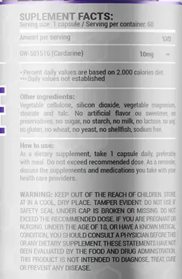 Cardarine 10mg, 60 Capsulas, Black Series