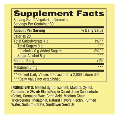 Melatonina 5mg, 180 Gomas, Spring Valley