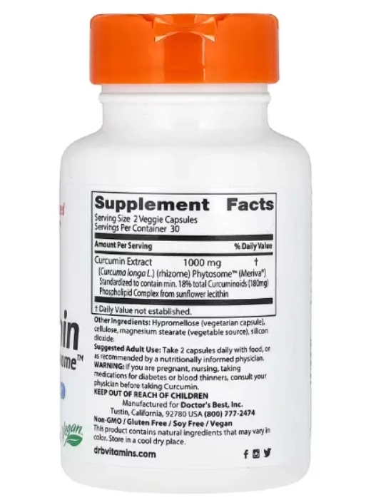Fitossoma de Curcumina, 500mg, 60 Cápsulas, Doctor's Best