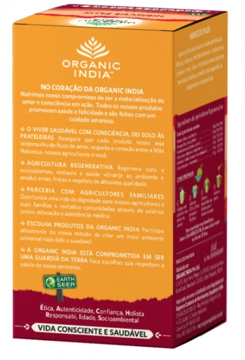 Chá Hibiscus Plus, 25 Sachês, Organic India
