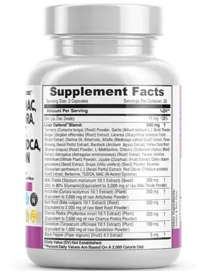 Milk Thistle 3000mg, NAC 2000mg, Beterraba, Alcachofra, Raiz de dente de leão, TUDCA, 60 Cápsulas, Clean Nutraceuticals