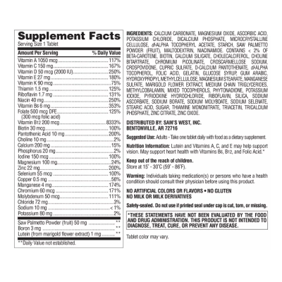 Multivitamínico Masculino 50+, 275 Comprimidos, Member's Mark