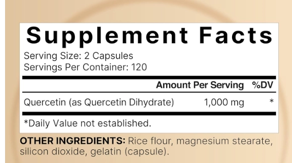 Quercetina, 1000mg por porção, 240 cápsulas, Naturebell