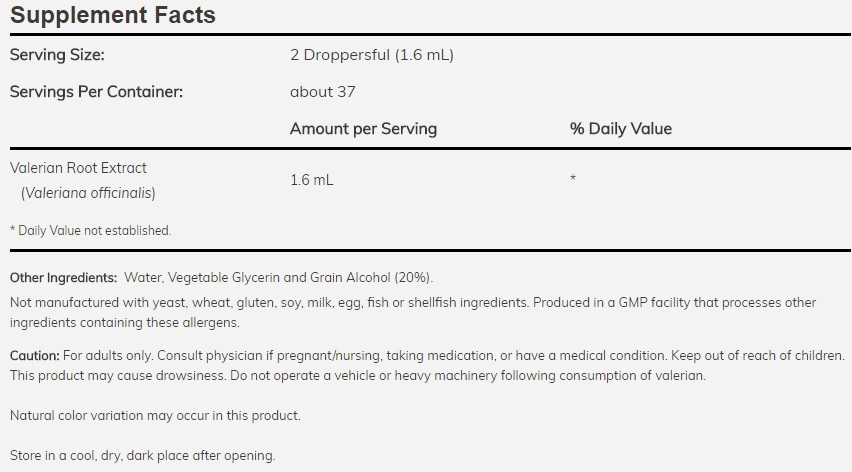 Valeriana Root, 59ml, Now