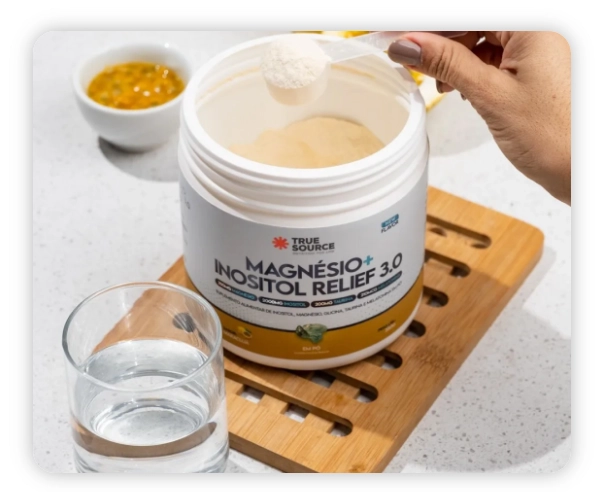 Magnésio + Inositol Relief 3.0, Sabor Maracujá, 350g, True Source