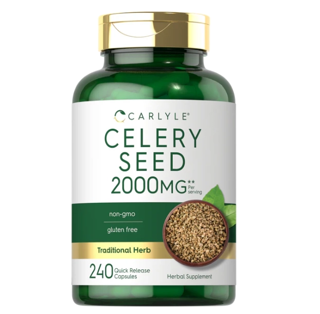 Celery Seed, Semente de Aipo, 2000mg, 240 cápsulas, Carlyle