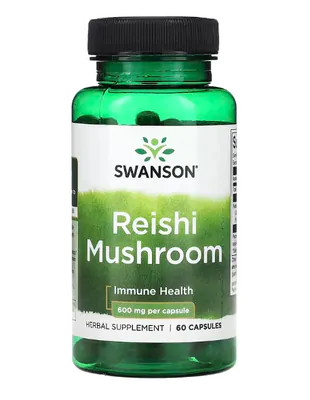 Cogumelo Reishi, 600mg, 60 Cápsulas, Swanson