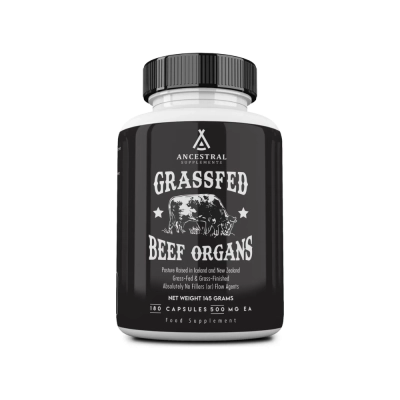 Grass-Fed Beef Organs, 500mg, 180 Cápsulas, Ancestral Supplements