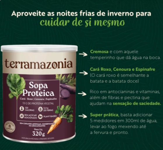 Sopa Proteica Cará-roxo, 40g, Terramazonia