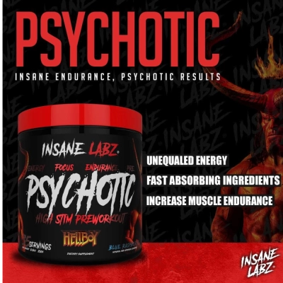 Pré-Treino Psychotic Hellboy, 35 Doses (Beta-Alanina, Citrulina e Cafeína), Insane Labz