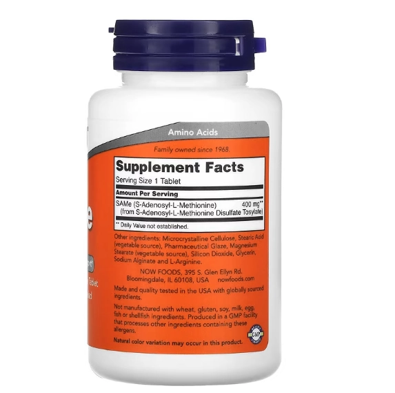 SAMe 400mg, 60 Comprimidos, Now