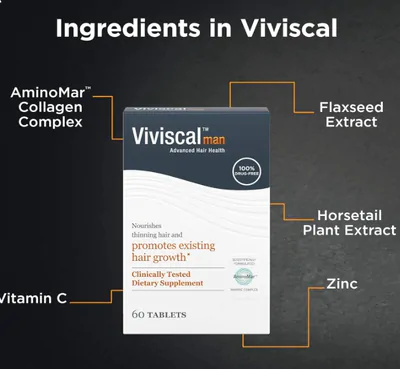 Crescimento capilar Masculino Com colágeno, 60 Tablets, Viviscal