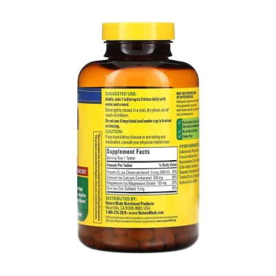 Cálcio, Magnésio, Zinco e Vitamina D3, 300 Comprimidos, Nature Made