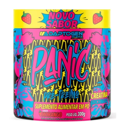 Pré-Treino Panic com Creatina, 300g Sabores, Adaptogen