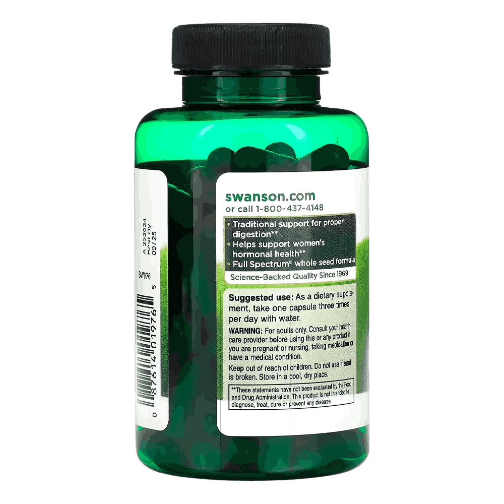 Semente de Funcho 480mg, 100 Cápsulas - Swanson 