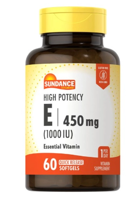 Vitamina E, 450mg /1000 UI, 60 cápsulas, Sundance