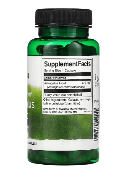 Raiz de Astrágalus, 470mg, 100 Cápsulas, Swanson