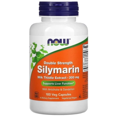 Milk Thistle 300mg, Silymarin Dosagem Dupla, Capsulas, Now
