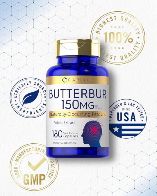 Butterbur 150mg Suporte Neurológico, 180 Cápsulas, Carlyle