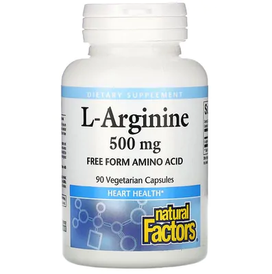 L-Arginina 500mg, 90 Cápsulas, Natural Factors