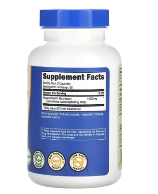 Reishi, 750mg, 120 Cápsulas, Nutricost