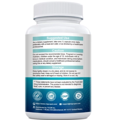 Lithium Orotate Complex 10mg, com Magnésio, Ashwagandha, NAC e Ômega-3, 120 Cápsulas, Migcopat