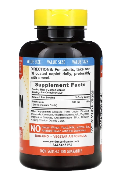 Ultra Magnésio, 500mg, 100 Cápsulas, Sundance