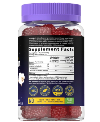 Melatonina Kids 1mg, 70 Gomas Sabor de Frutas, Carlyle