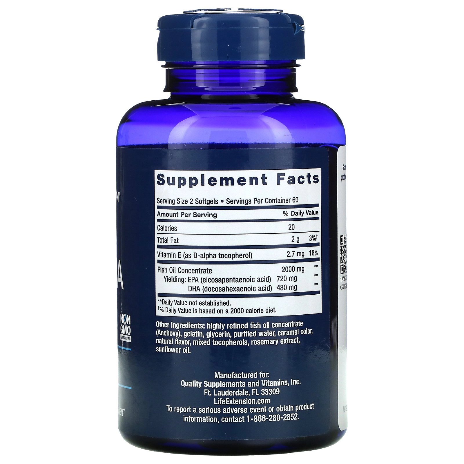 Mega EPA/DHA, 120 Cápsulas Softgel, Life Extension