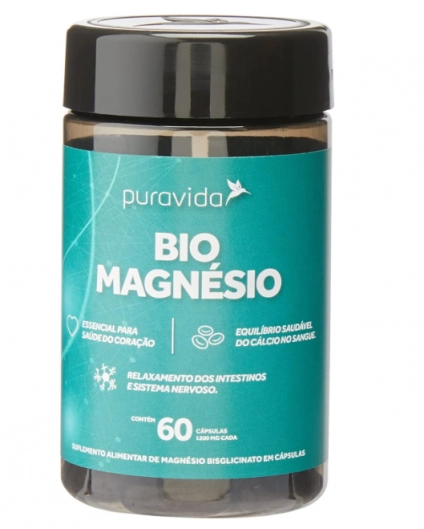 Bio Magnésio, 350mg,  60 cápsulas, Puravida