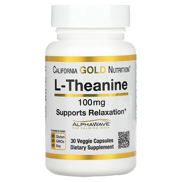 L-Theanine, Relaxamento e Focus, 100mg, 30 Cápsulas, California Gold