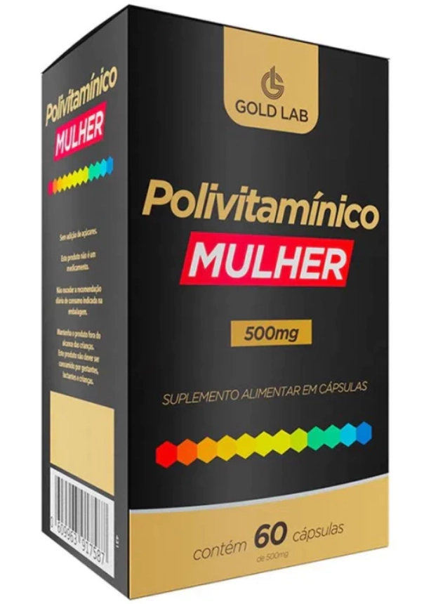 Polivitamínico AZ 500mg para Mulheres, 60 Cápsulas, Gold Lab